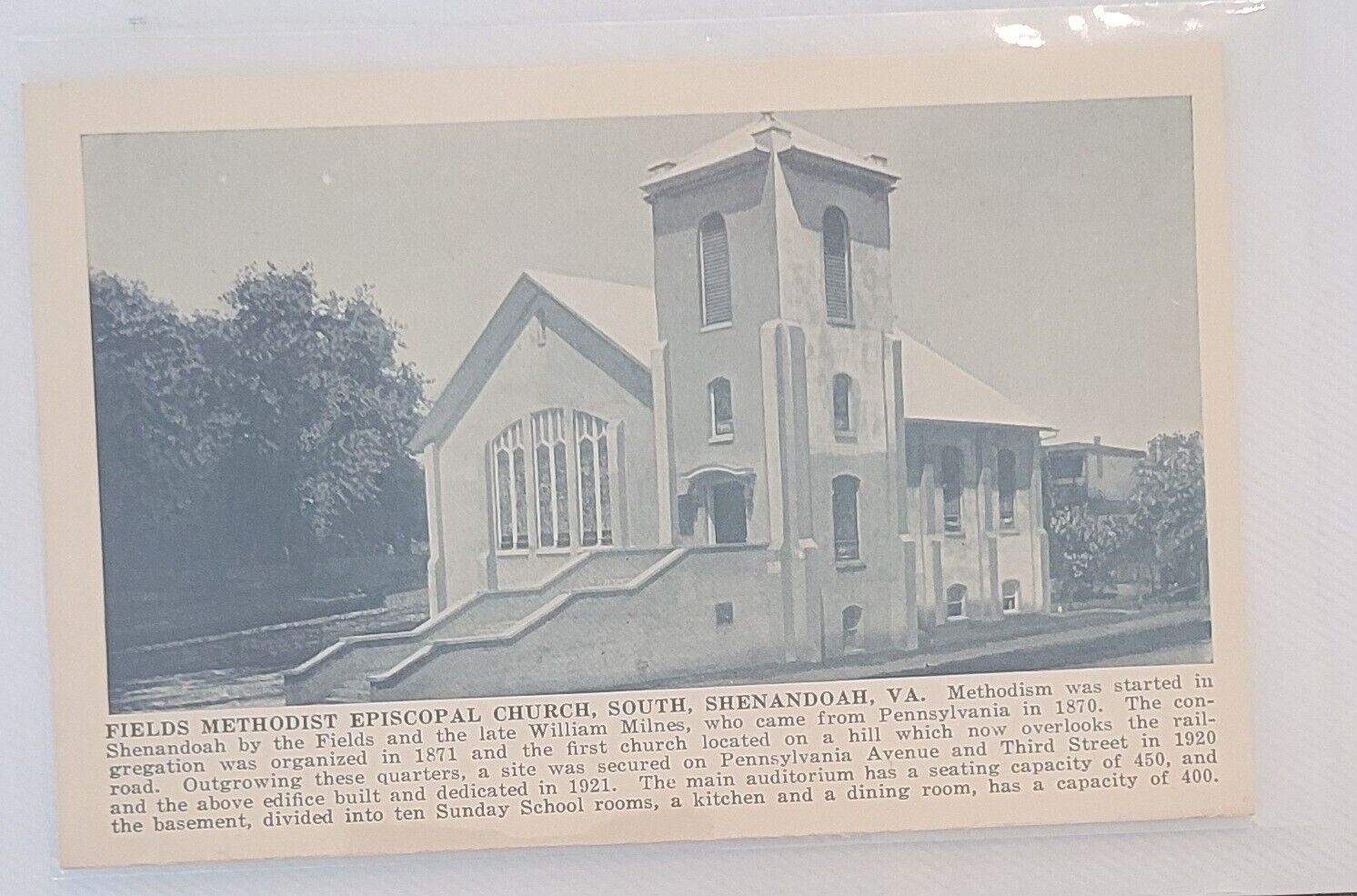 1920's SPH Fields Methodist Church Shenandoah Va #AP