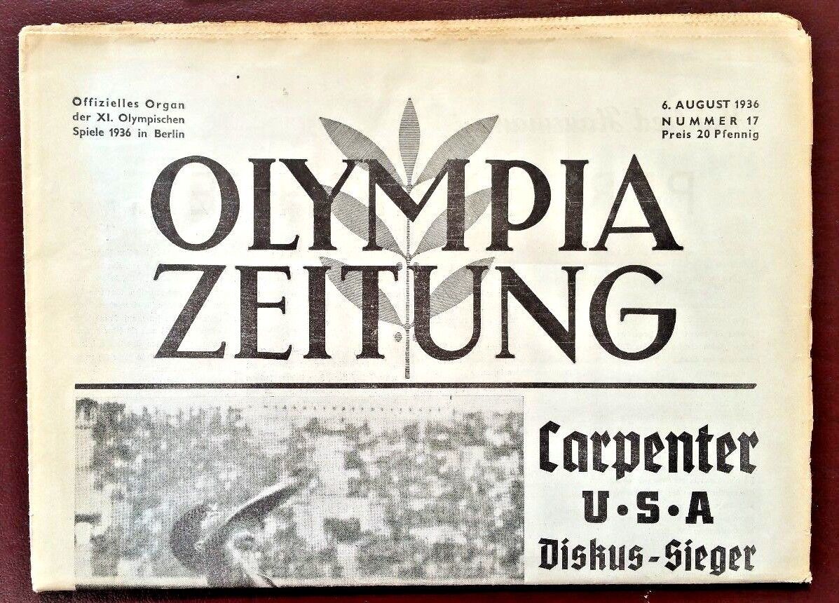 JESSE OWENS 1936 BERLIN OLYMPICS NEWSPAPER GERMAN Original  RARE