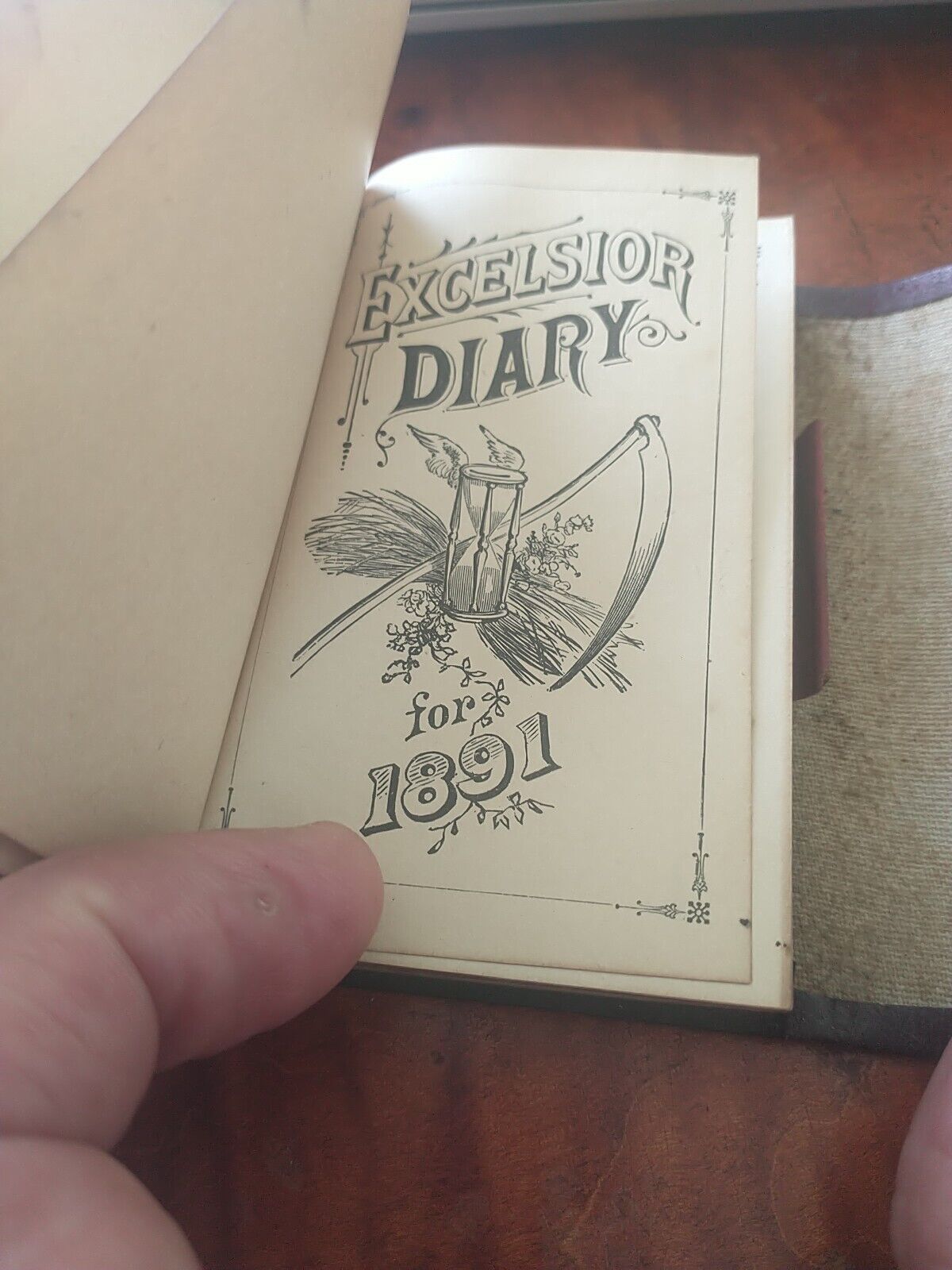 Rare Antique Excelsior Handwritten Diary 1891 Pristine