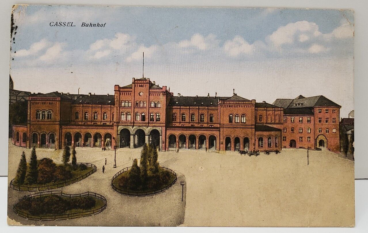 Cassel Bahnhof, Kassel, Hesse Germany Postcard to Yonkers NY 1925 triple cancel