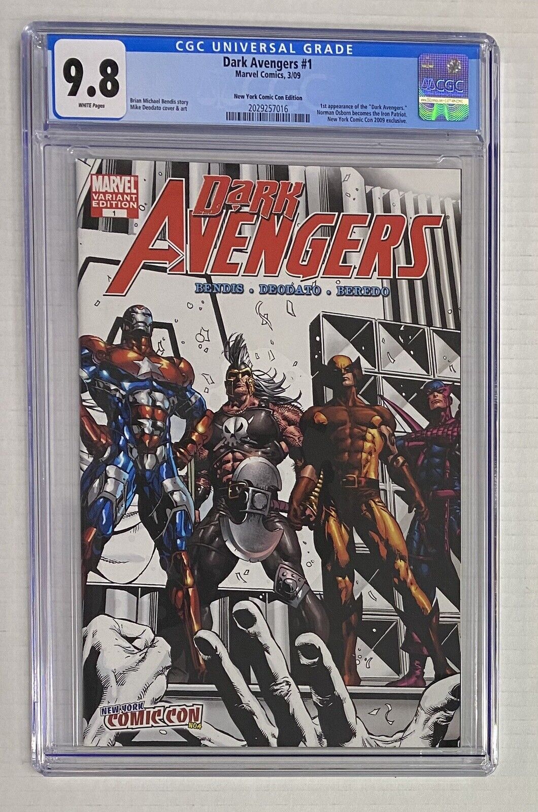 Dark Avengers #1 NYCC Comic Con Variant Limited to 2000 1st Iron Patriot CGC 9.8