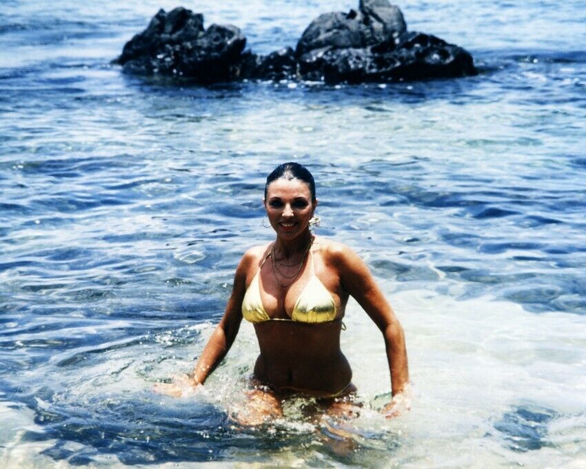 Joan Collins 8x10 Real Photo in bikini in surf