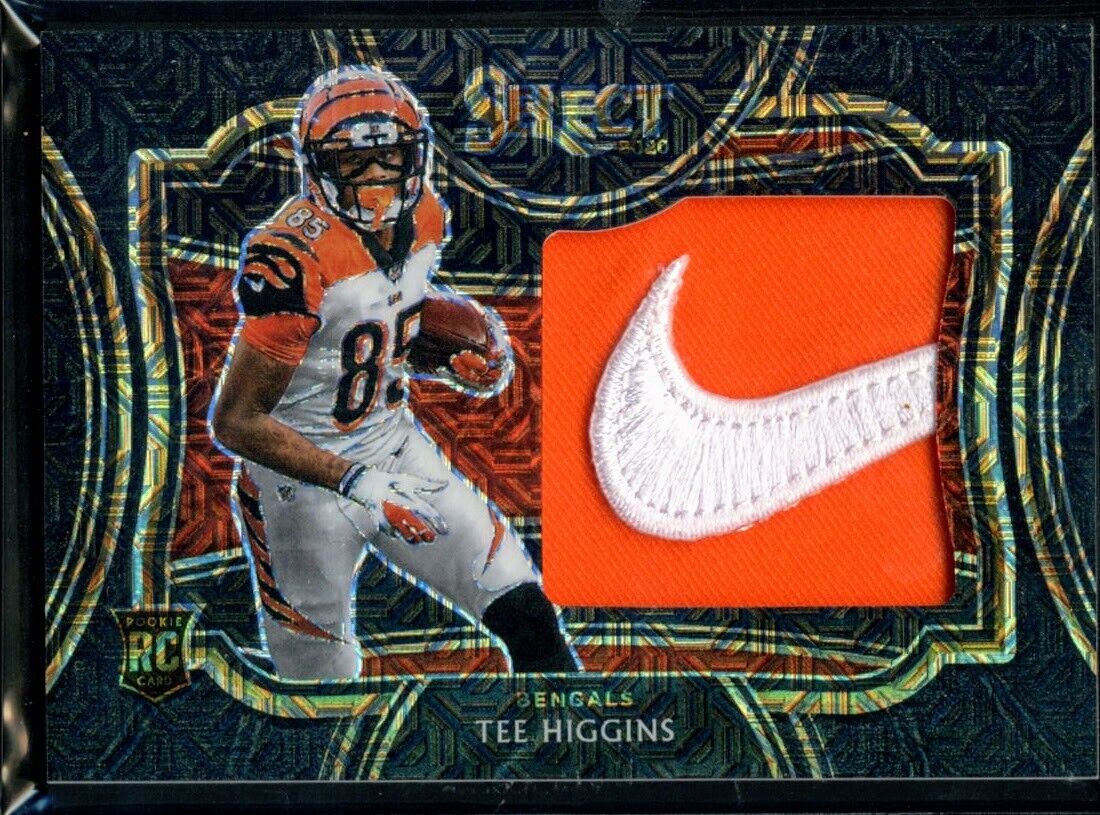 2020 Select Tee Higgins Black 1/1 Nike Swoosh Jersey Patch Rookie RC 