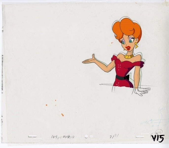 Miss Vavoom Painted Character Animation Original Production Cel & Drawing