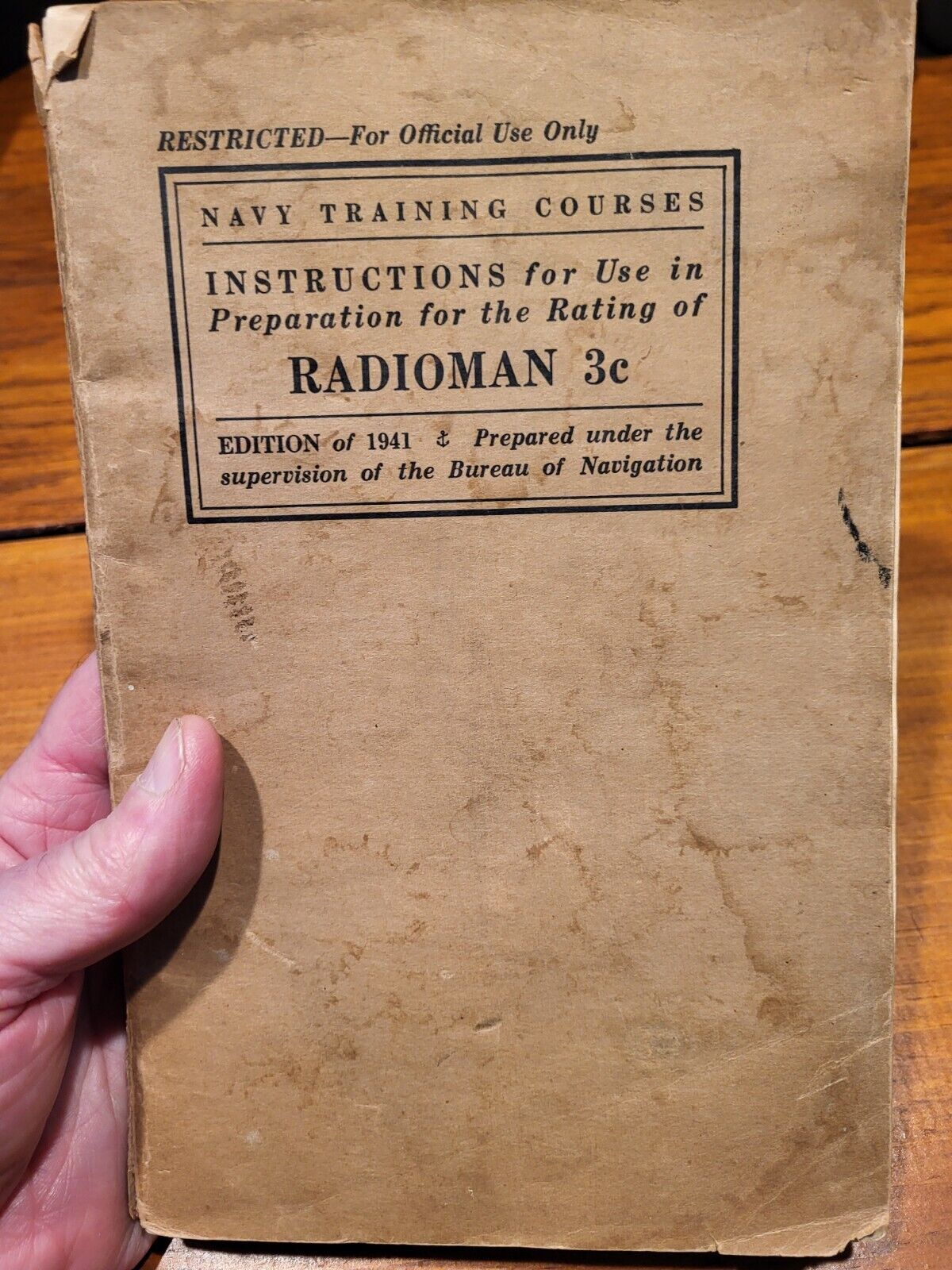 WWII 1941 United States Navy Training Course Electricians Mate 3c HandBook