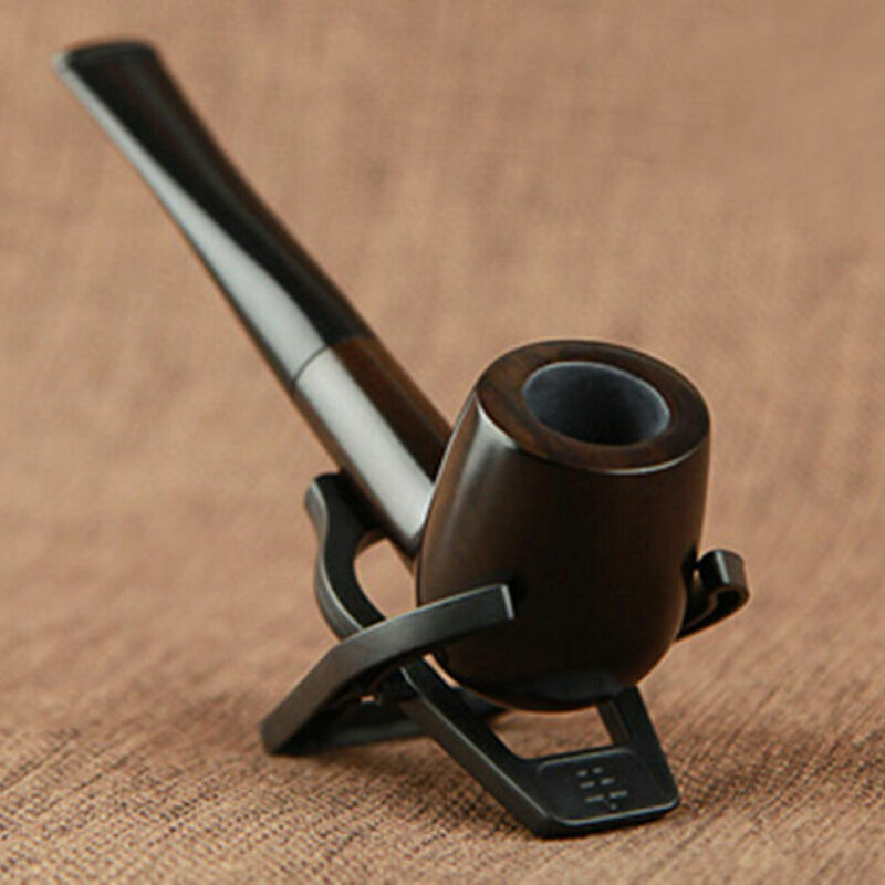 High Quality 1Pcs Ebony Wood Pipe Wooden Tobacco Gift Pipes 9mm filtered Pipe