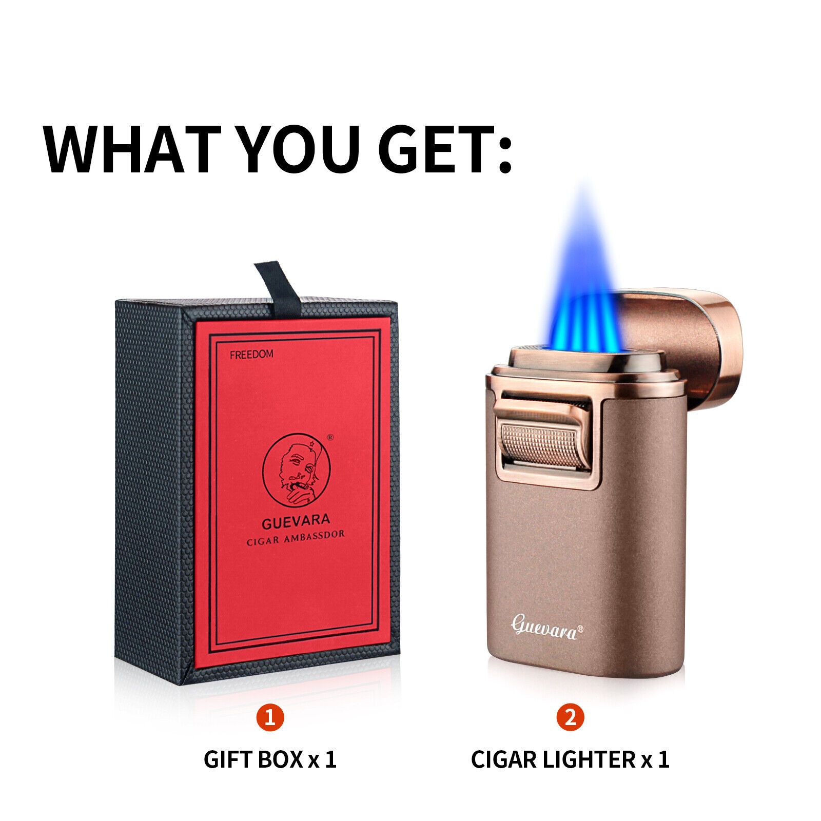 Windproof vintage Cigar lighter torch high quality 4 JET Lighter with Gift Box