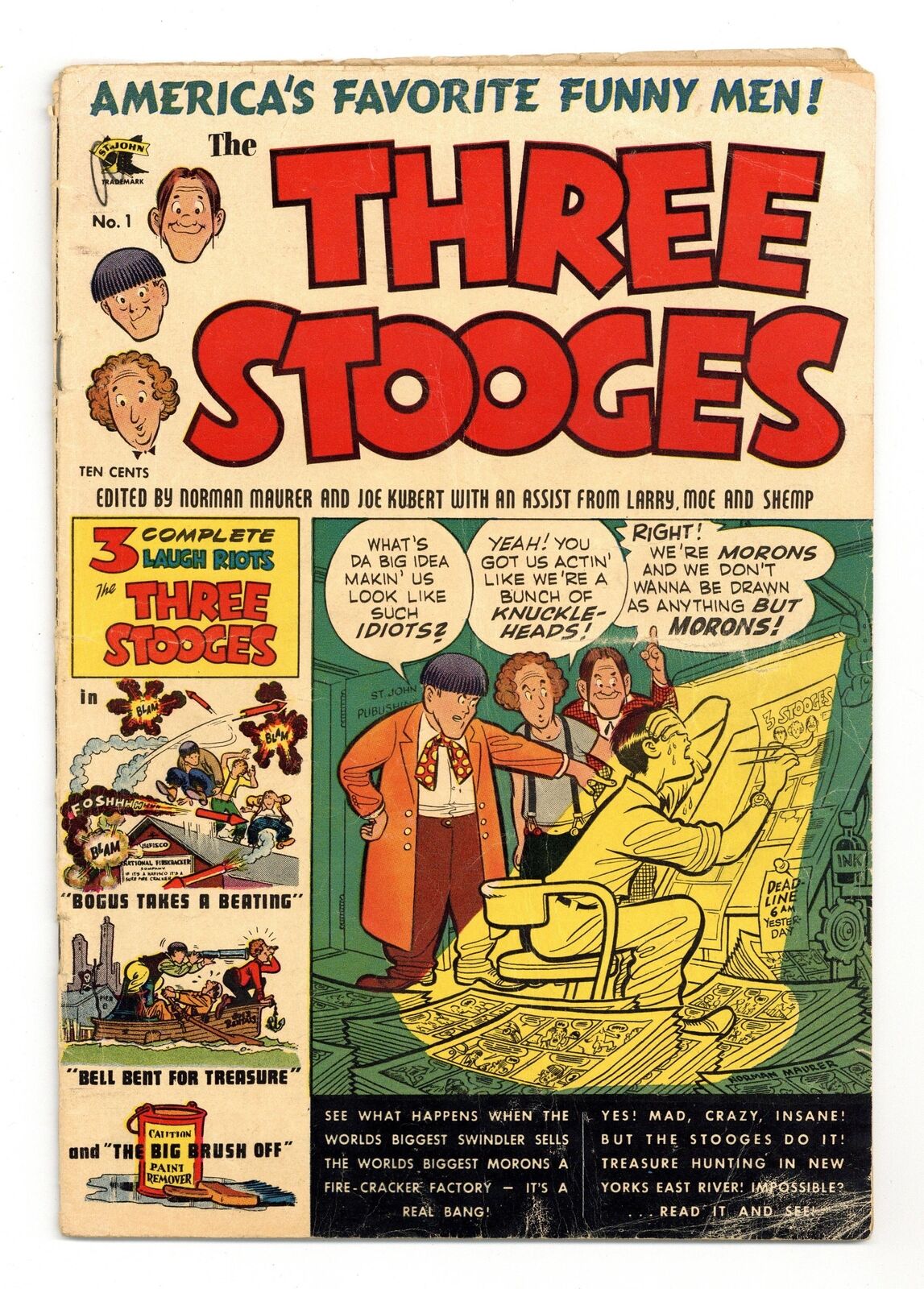 Three Stooges #1 GD+ 2.5 1953