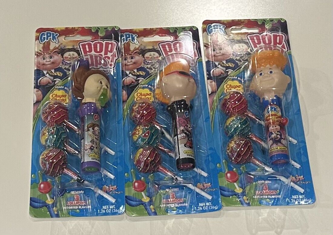 GPK Popups Lollipop Candy Chupa Chugs. Adam Bomb, Leaky Lindsay, & New Wave Dave