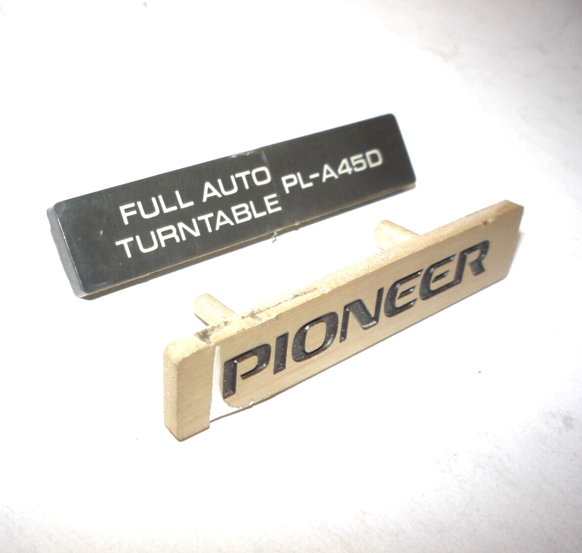 2 Pioneer PL-A45D Turntable OEM • Logo Badge • Vintage Hifi Genuine Part