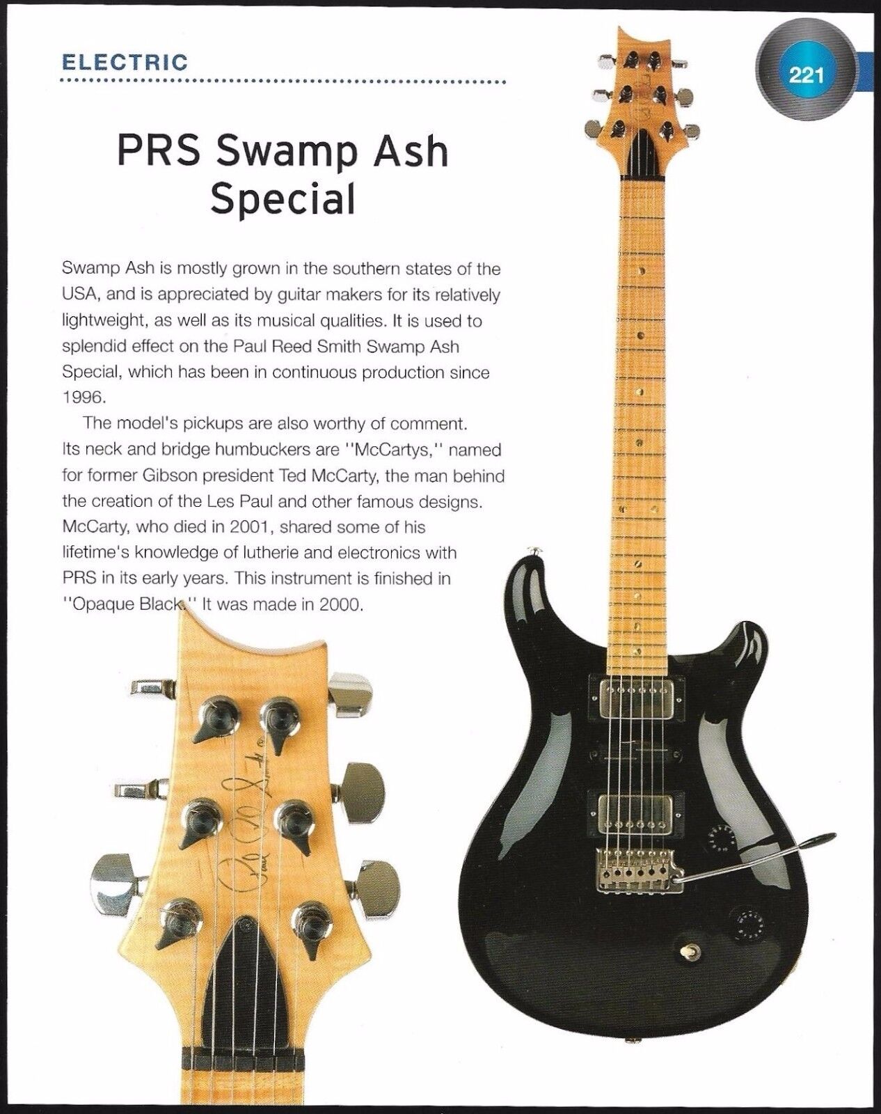 PRS Swamp Ash Special + 1935 Radiotone Archtop guitar 6 x 8 history article