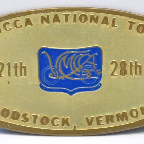 1970 VMCCA National Tour Antique Car Motor Show Club Woodstock Vermont Plaque