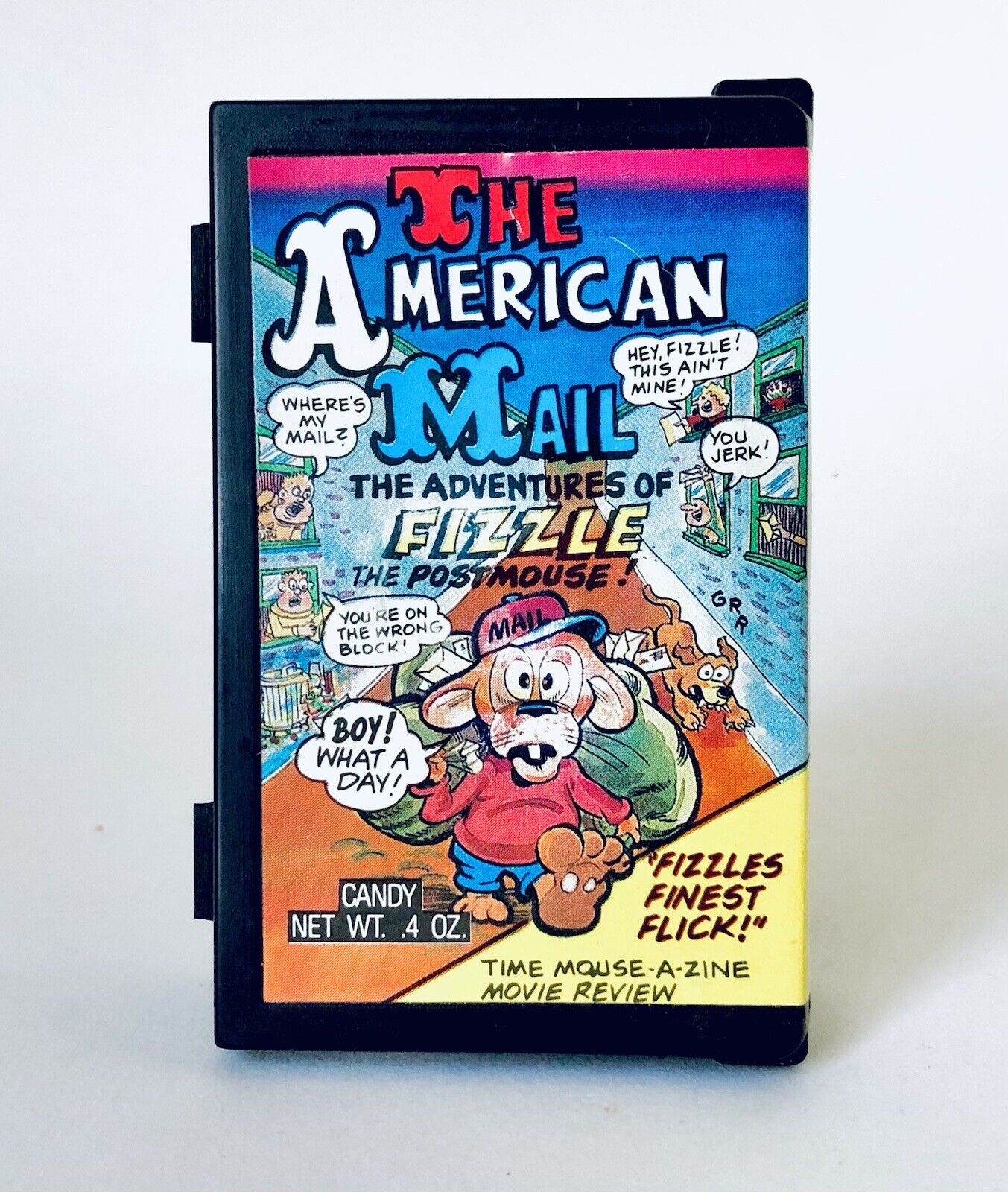 Vintage 1988 Fleer THE AMERICAN MAIL Candy Container 3” bubble gum Crazy Videos