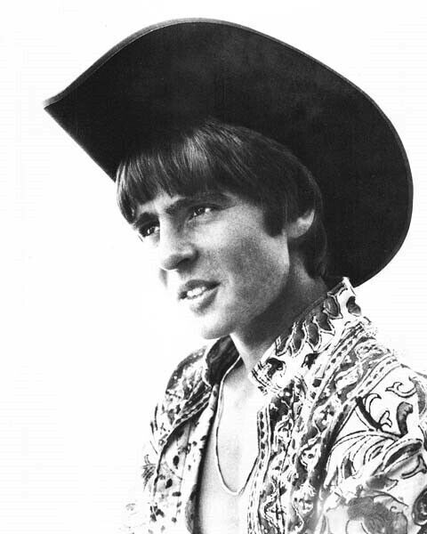 Davy Jones shows bare chest in open shirt and stetson hat 8x10 inch photo