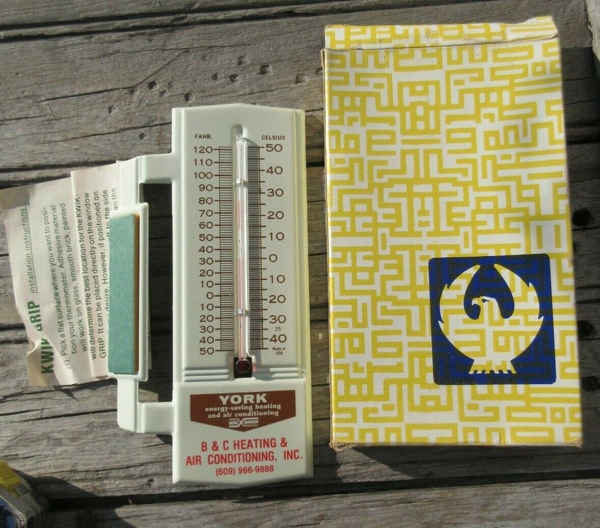 Vintage Nos York heating air condition advertisement sign thermometer USA