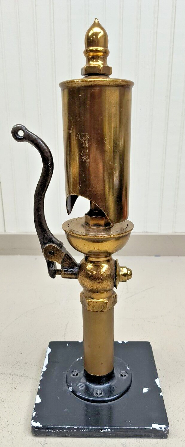 Antique Steam Whistle Buckeye BRASS Train Or Ships Whistle On Base 15 Inch Tall