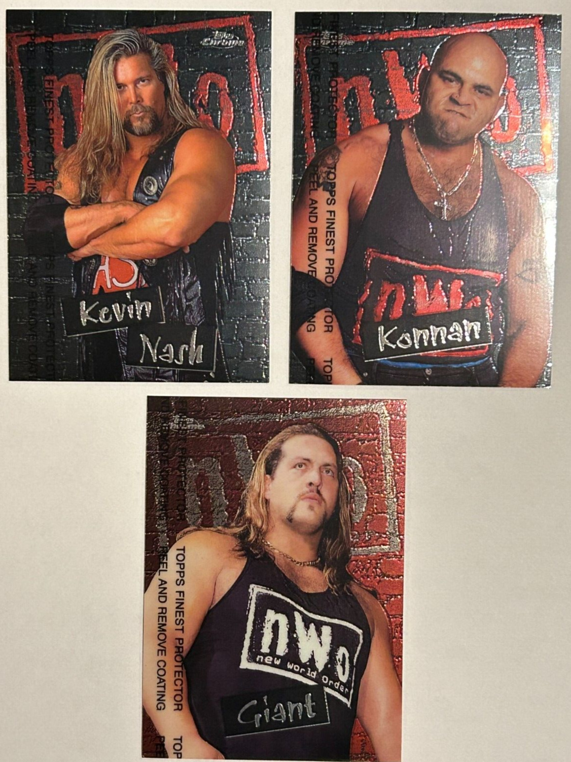 1998 Topps Chrome WCW/NWO Lot of 3 Cards Konnan Kevin Nash Giant M/NM