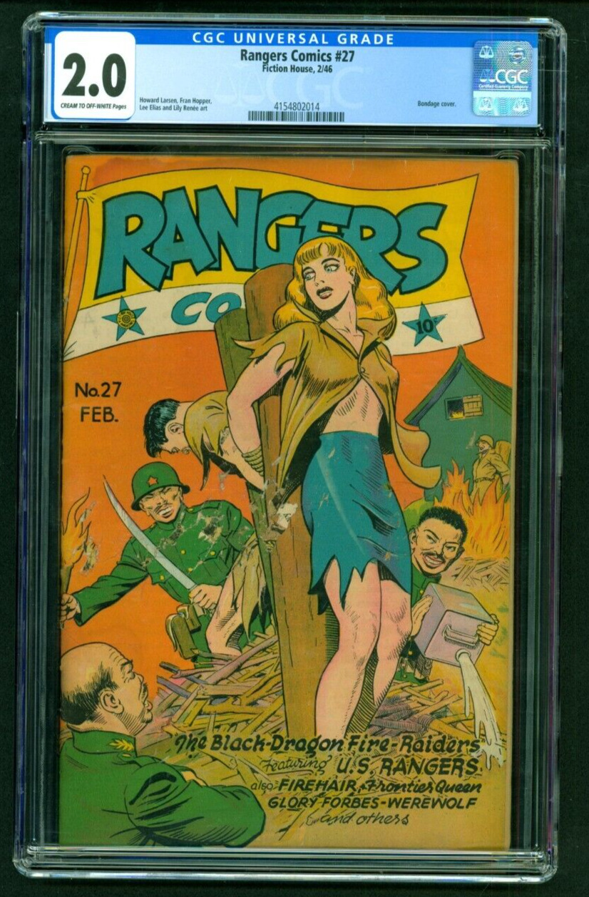 Rangers Comics #27 CGC 2.0 Good 1946 bondage torture cover World War Two
