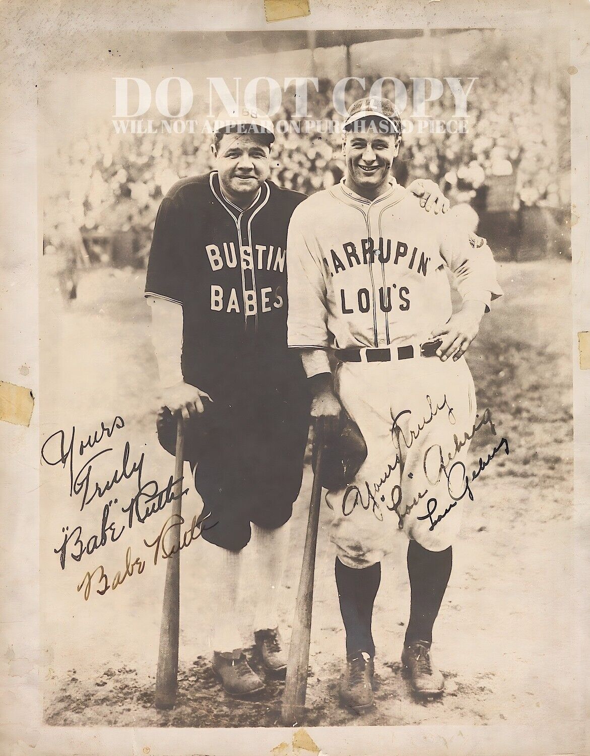 Babe Ruth and Lou Gehrig Photograph 8 X 10 - Rare 1927 Photo - Poster Art Print