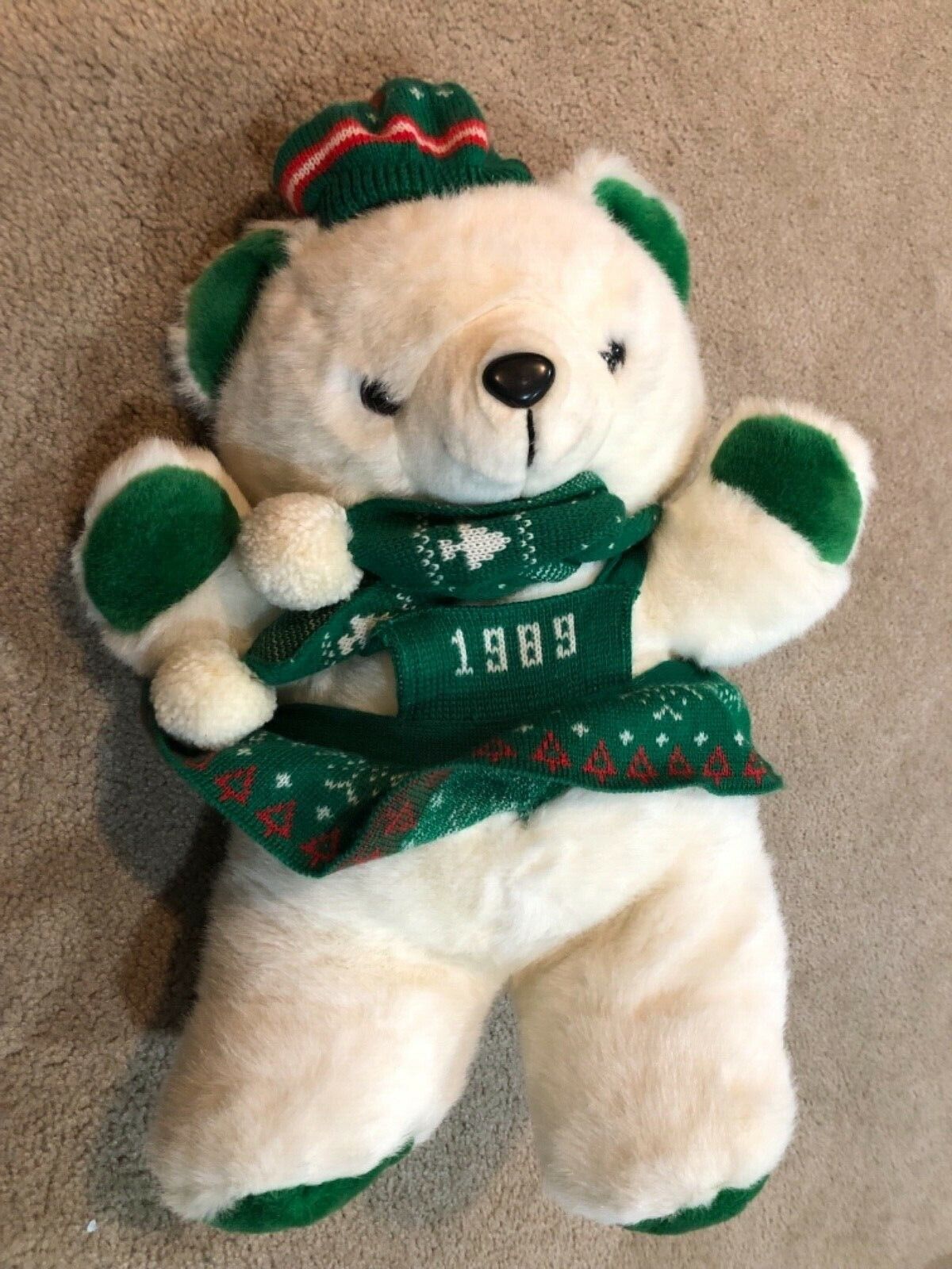 1989 Woodies Kmart CHRISTMAS Kringle TEDDY BEAR White Girl 22\