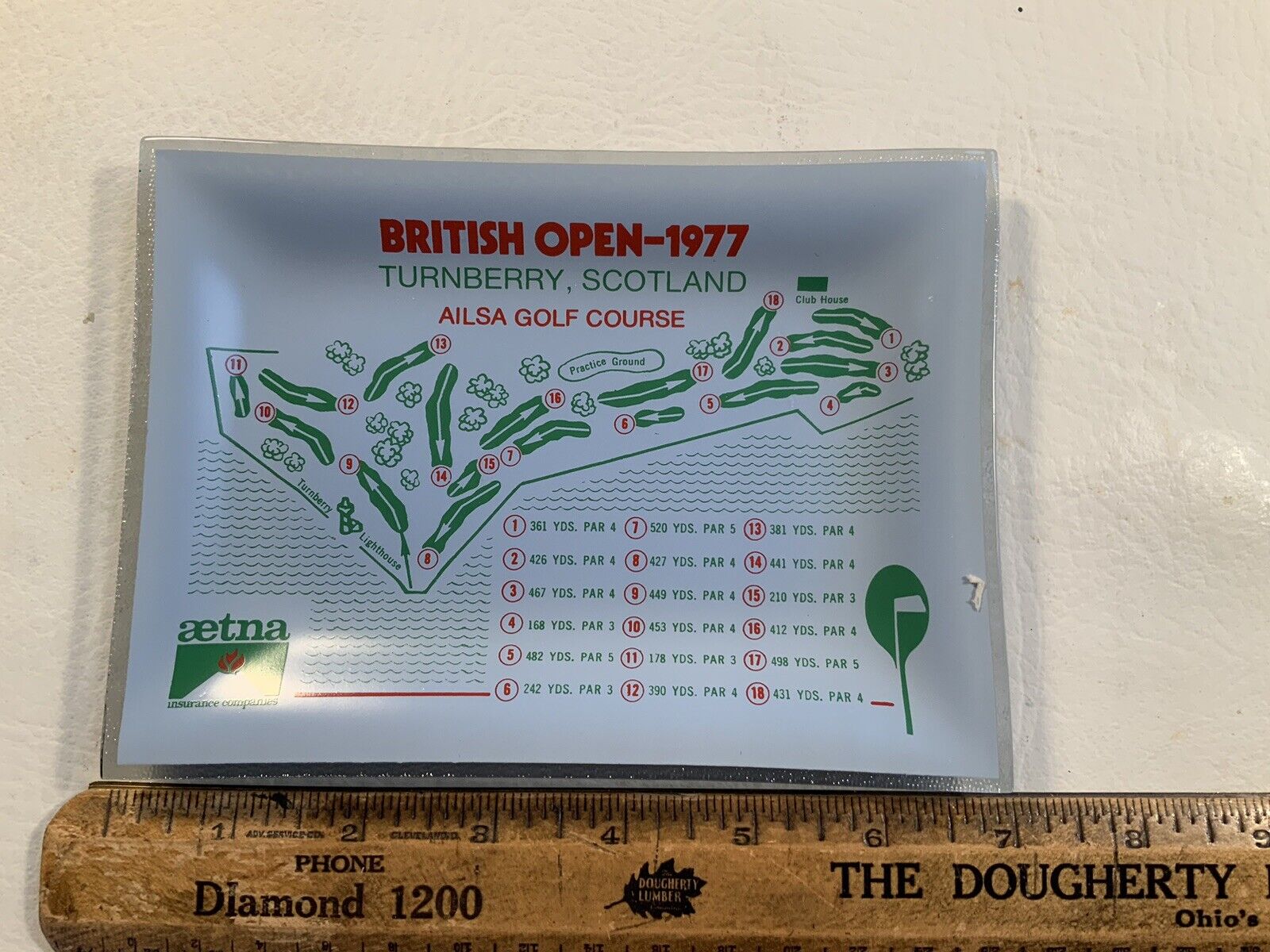 British Open/Turnberry, Scotland/1977/ Golf Course Glass Tray.  Lot 10