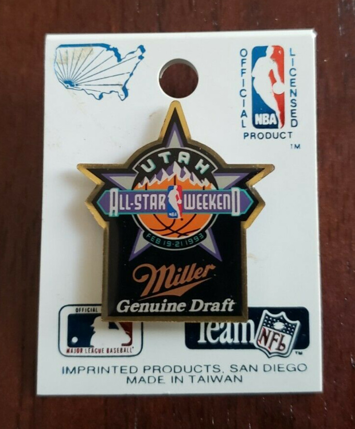 1993 NBA All Star Weekend Utah Miller Genuine Draft Pin NOS 