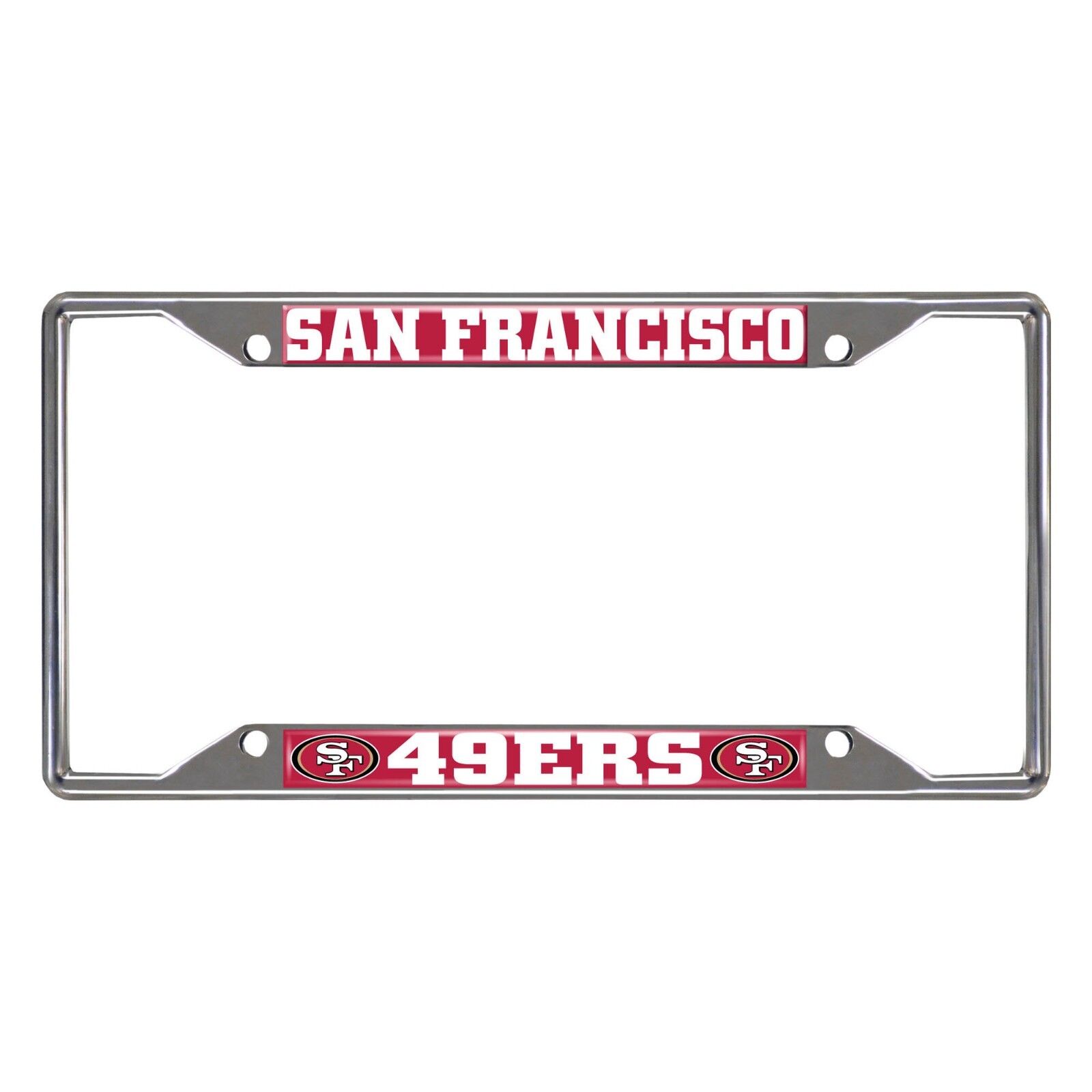 Fanmats NFL San Francisco 49ers Chrome Metal License Plate Frame 