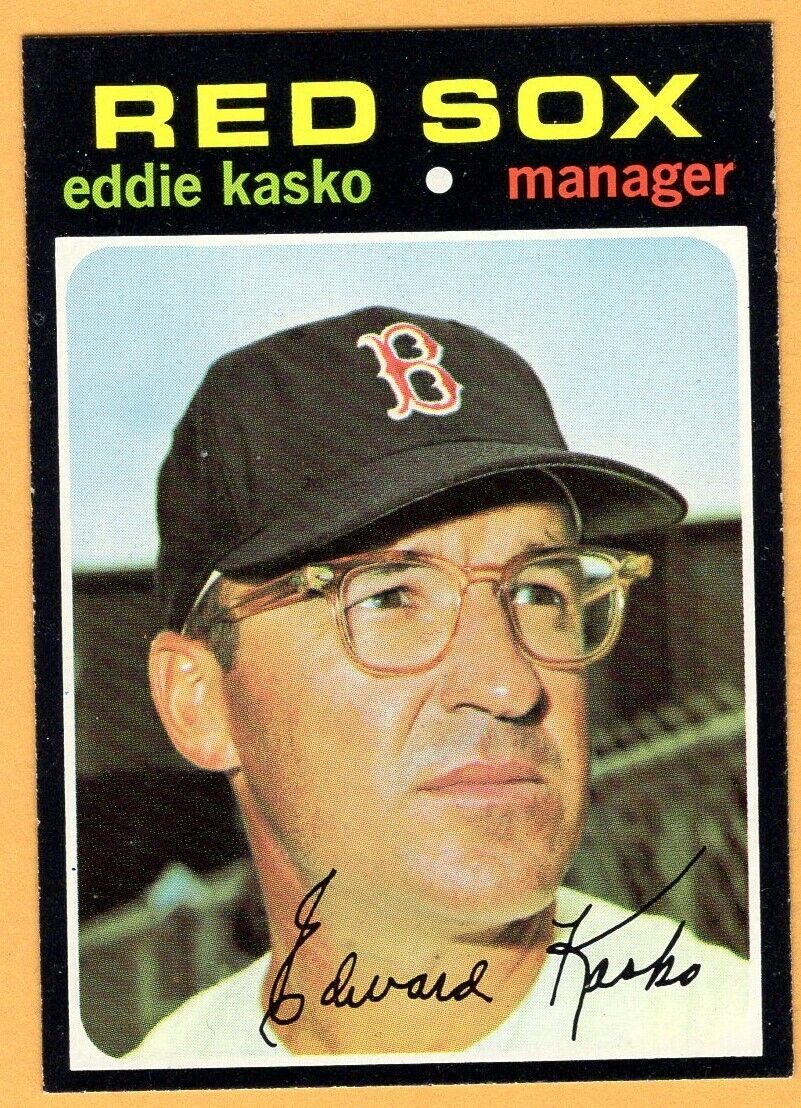 1971 NM-MT HIGH GRADE BASEBAL CARD ~ EDDIE KASKO BOSTON RED SOX MANAGER Skipper