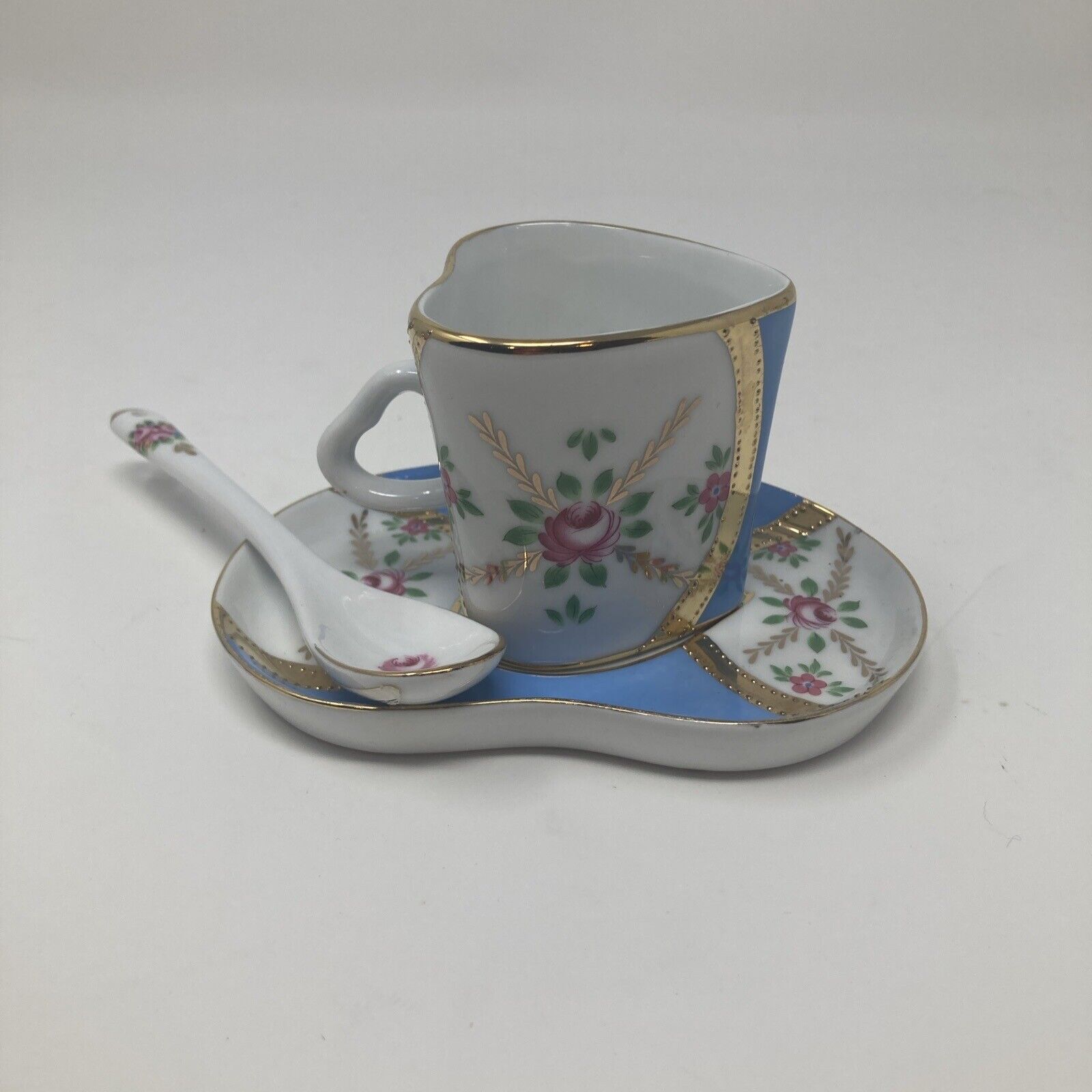 Unbranded Unusual Small Cup, Saucer And Spoon
