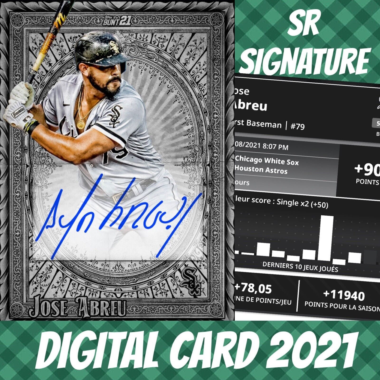Topps Colorful 21 Jose Abreu Parchment Silver Signature 2021 Digital Card