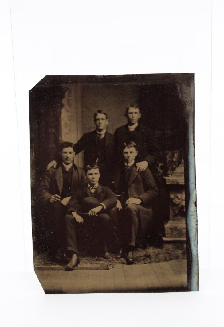 Young Men Fraternity Order Brotherhood Portrait Photo Antique Tintype