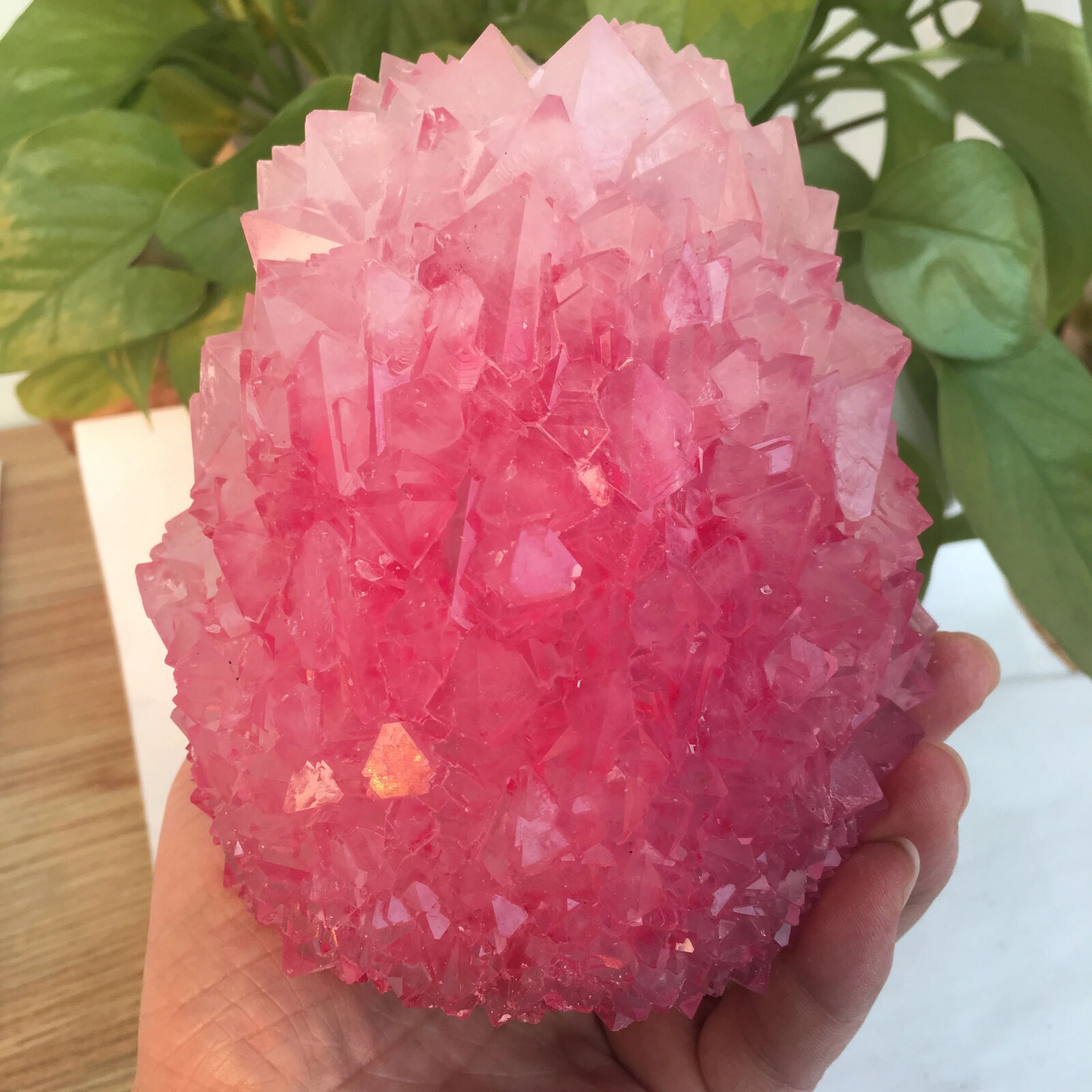 Beautiful Rose colored Quartz Crystal Cluster Specimen Energy Stone