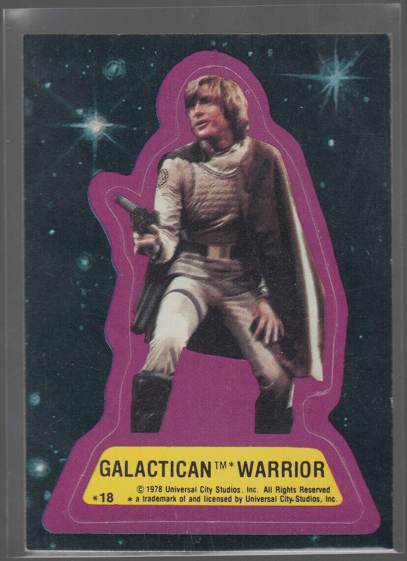 GALACTICAN WARRIOR 1978 Topps Battlestar Galactica Sticker #19 Insert Blank Back