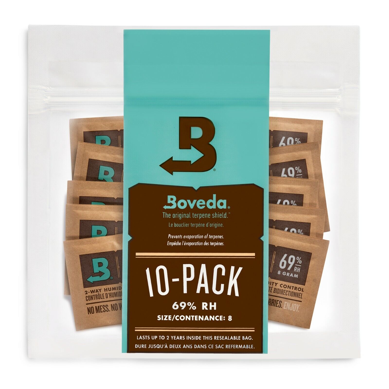 Boveda 69% RH 2-Way Humidity Control - Protects & Restores - Size 8 - 10 Count