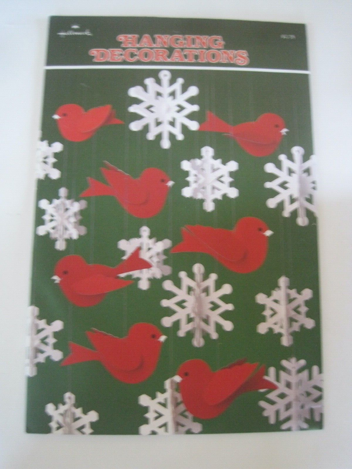 Hallmark Hanging Decorations Redbirds Snowflakes Paper Unopened Vintage 1982
