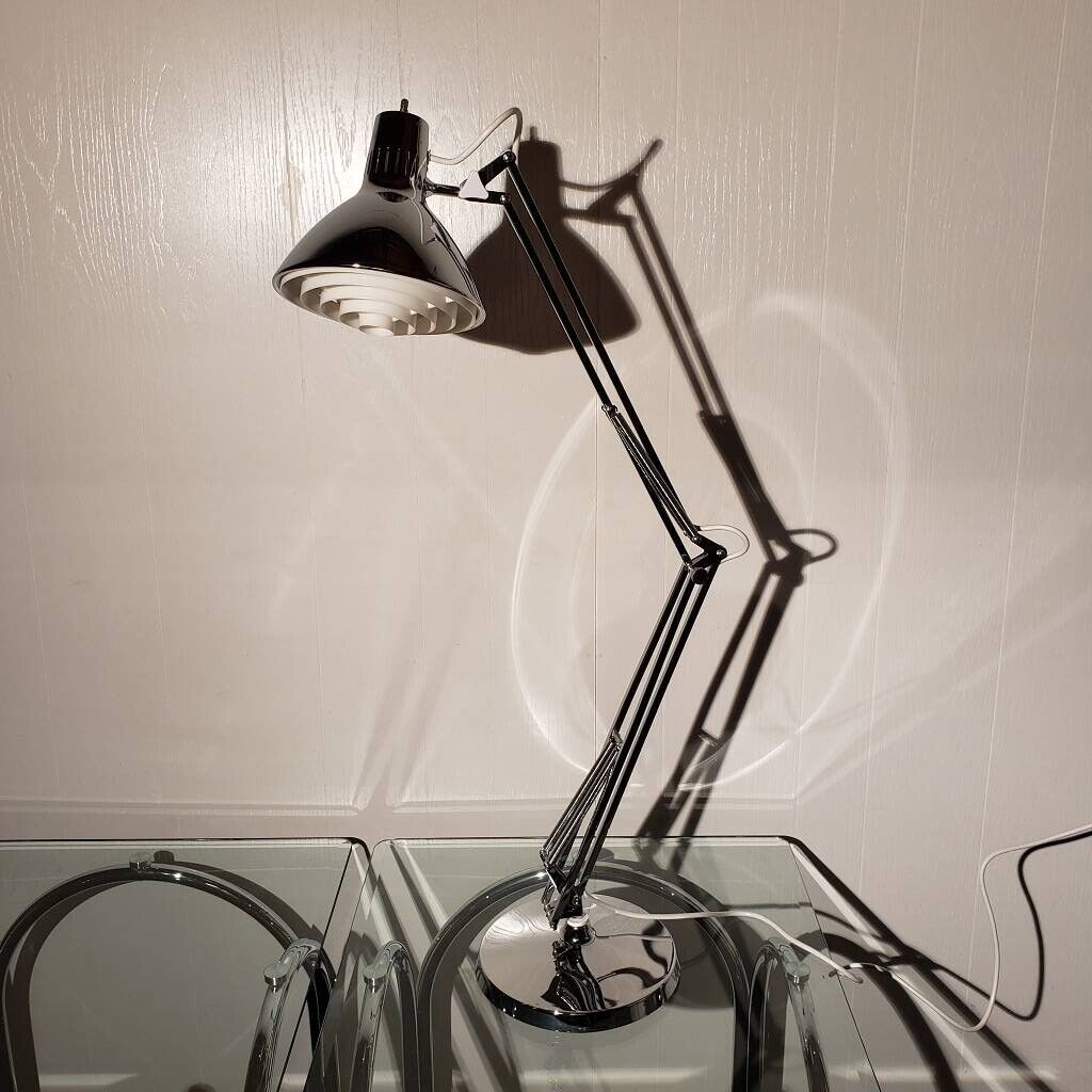 Vintage Chrome Luxo LS Architect's Desk Lamp MCM Mid Century Danish