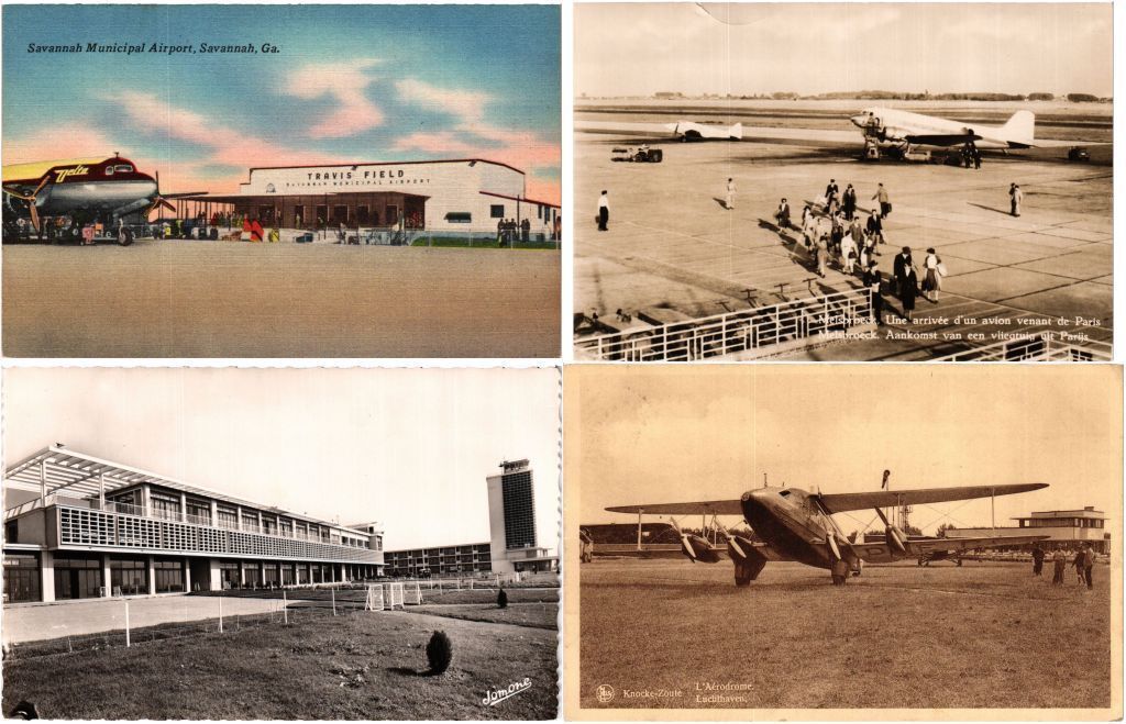 AIRPORTS AVIATION AIRCRAFT 29 Vintage Postcards 1930-1970 (L3587)