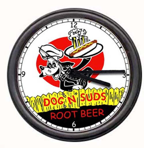 Dog N\' Suds A & W Rootbeer Root Beer Sign Wall Clock