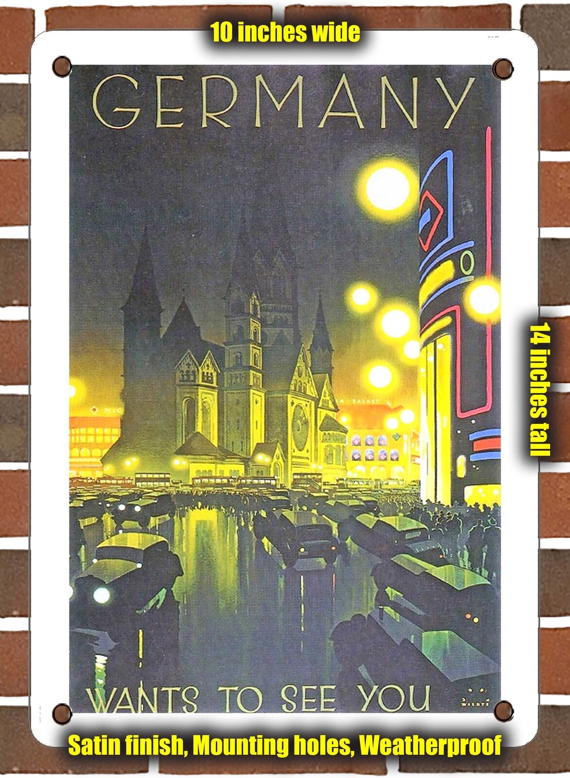 METAL SIGN - 1925 Germany Wants to See You - 10x14 Inches 2