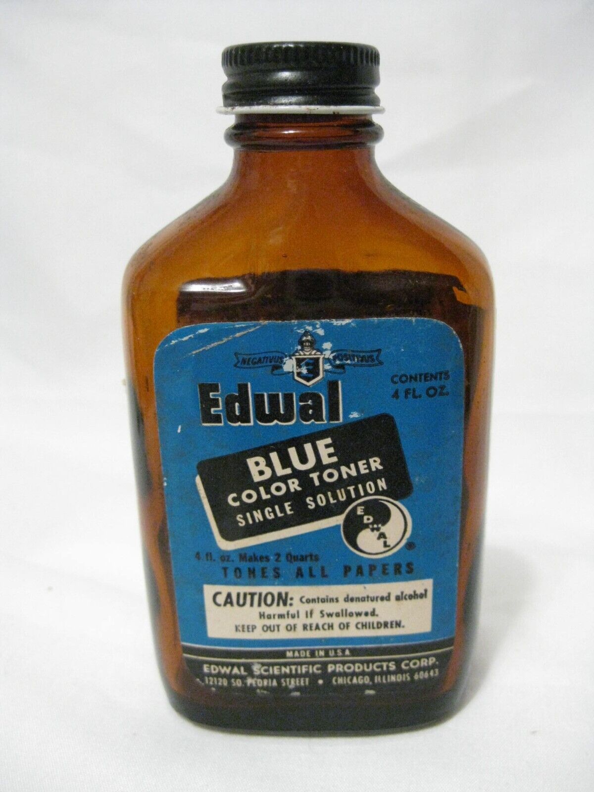 Vintage EDWAL Blue Toner Bottle