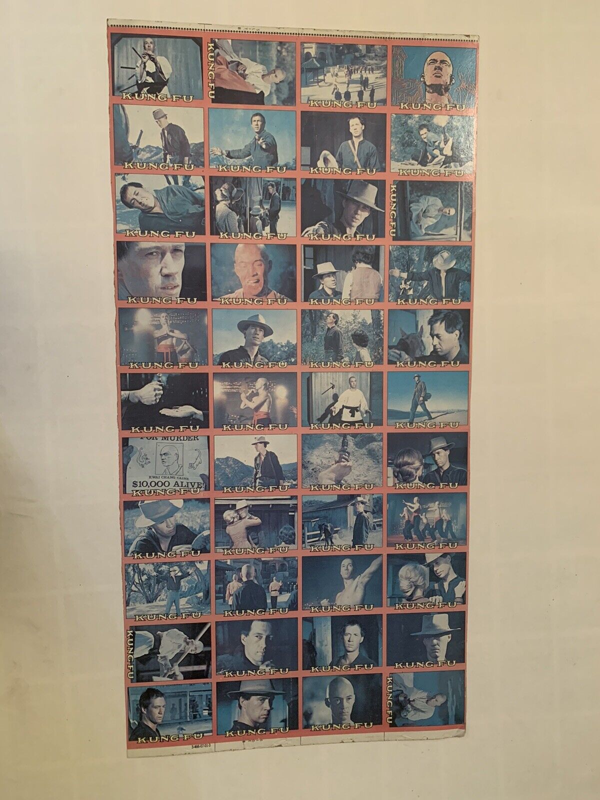 1973 Topps Kung Fu card sheet Original Poster Back Must See One of a kind