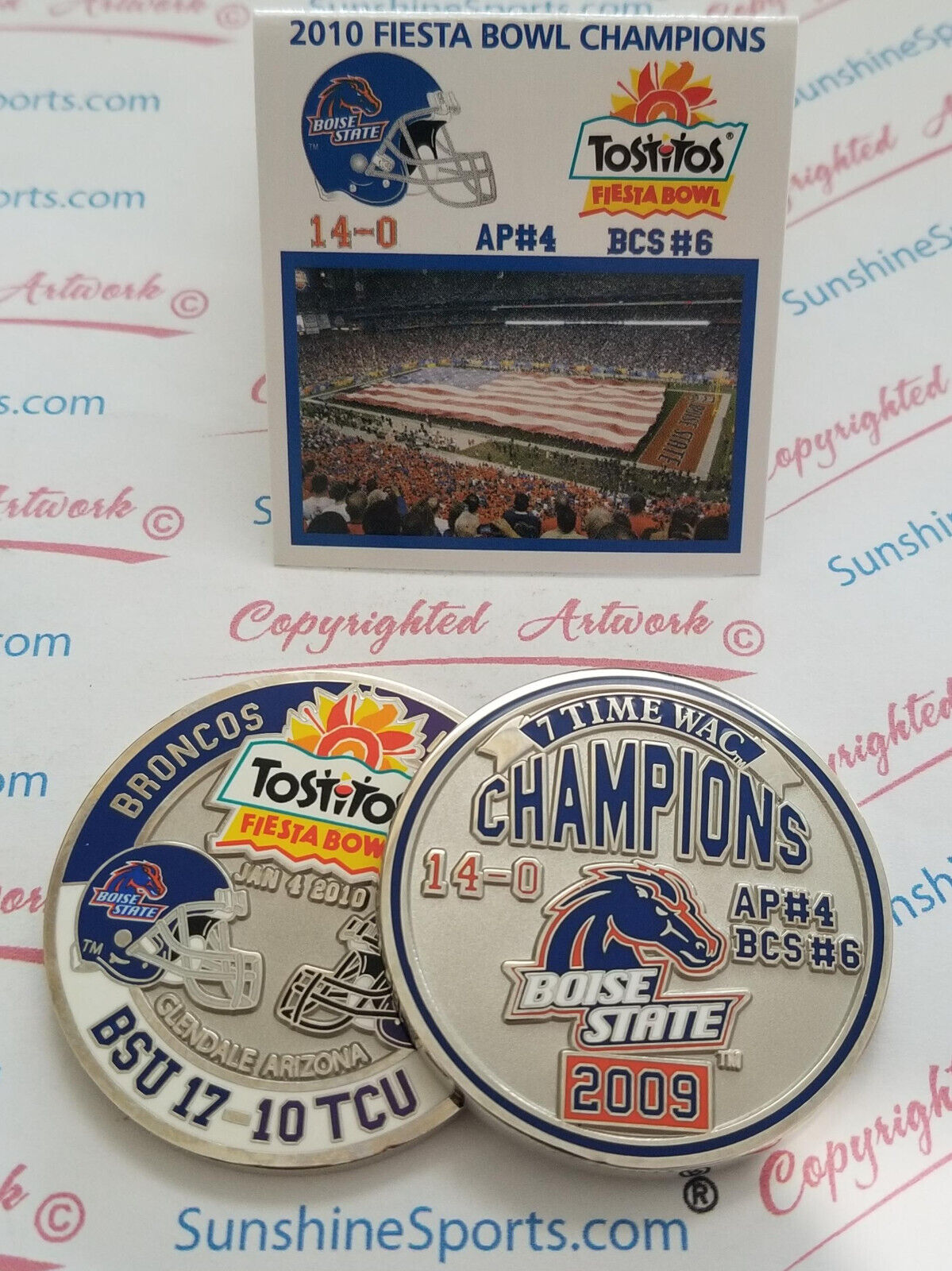 Boise State Football Challenge Coin Fiesta Bowl 2009, new BSU Coin 1.75
