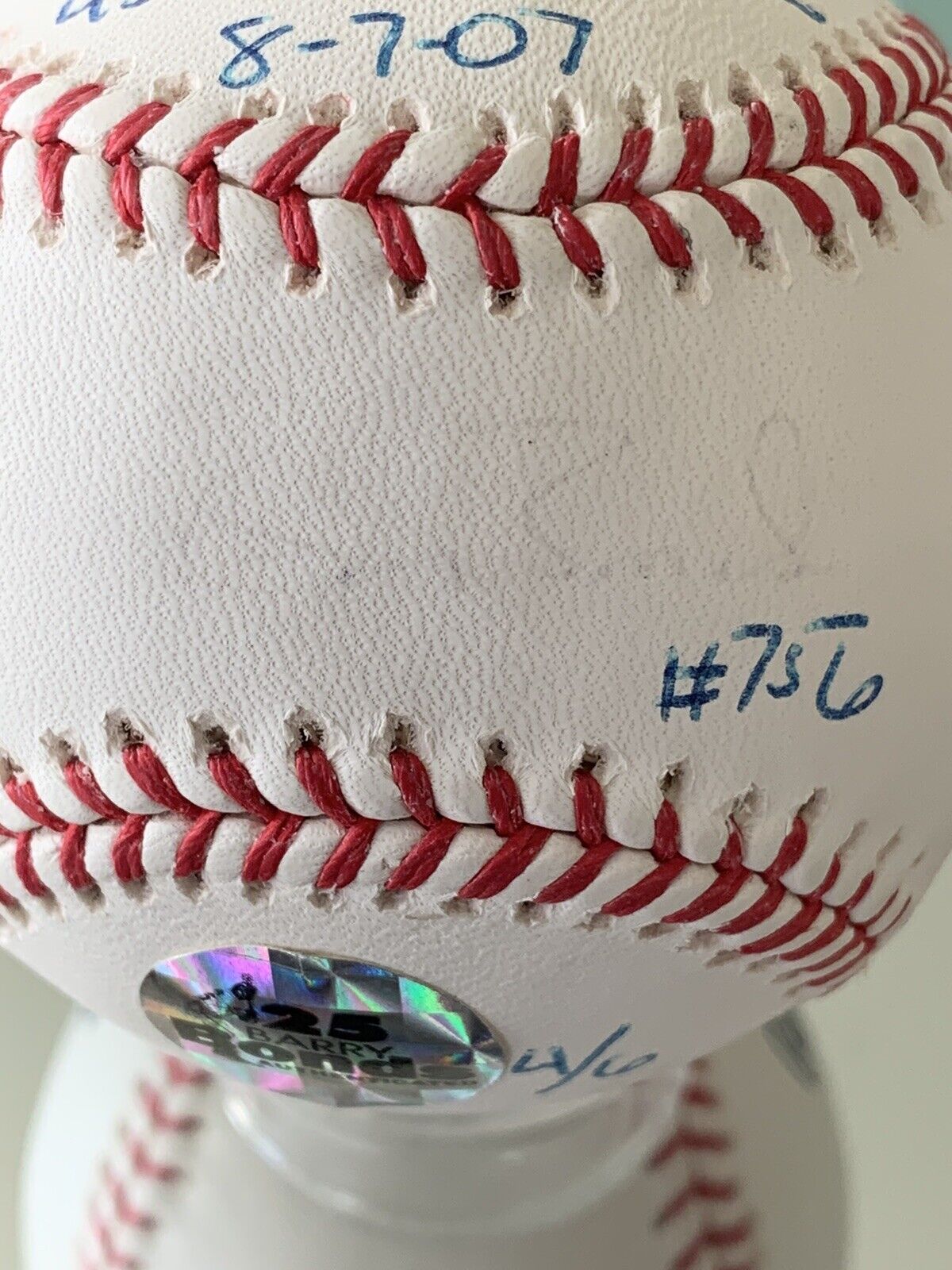 ball Barry Bonds, Mike Bacsik, 756 HR Giants Signed Auto 4/6