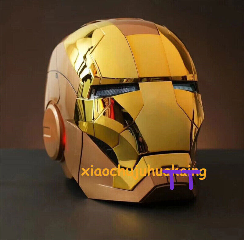 New Update AutoKing Iron Man Golden MK5 Mask Helmet Deformable Voice Control