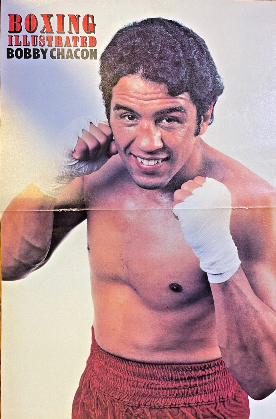 1983 Vintage Magazine Poster Boxer Bobby Chacon