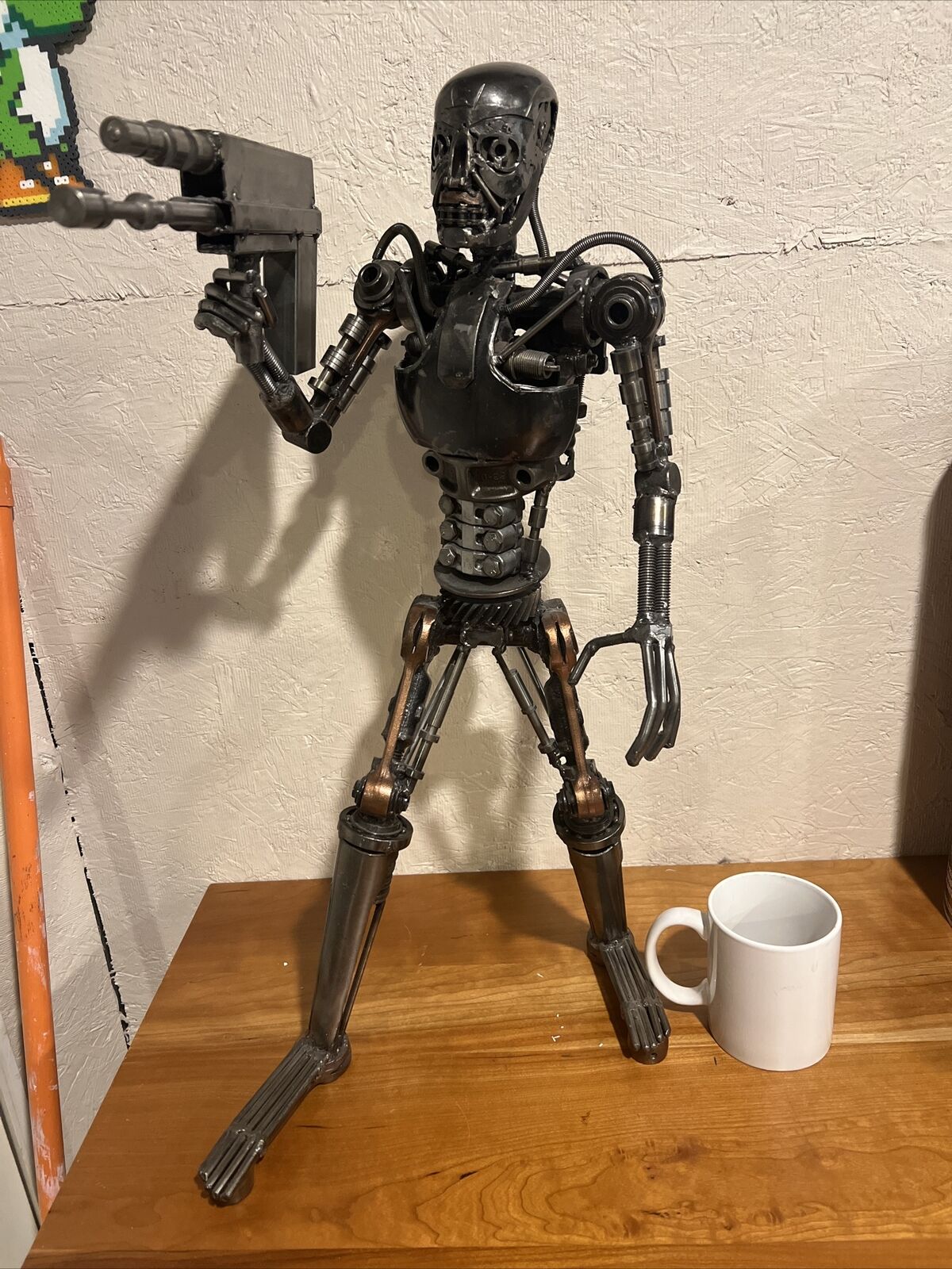 Terminator Endoskeleton Custom Scrap Metal Sculpture Nuts/Bolts/Screws 24” High