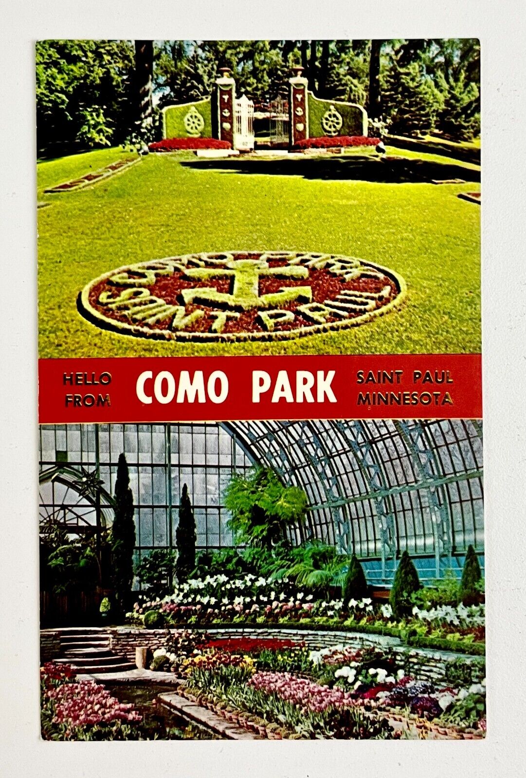 1968 St Paul MN Hello From Como Park Botanical Conservatory Vintage Postcard