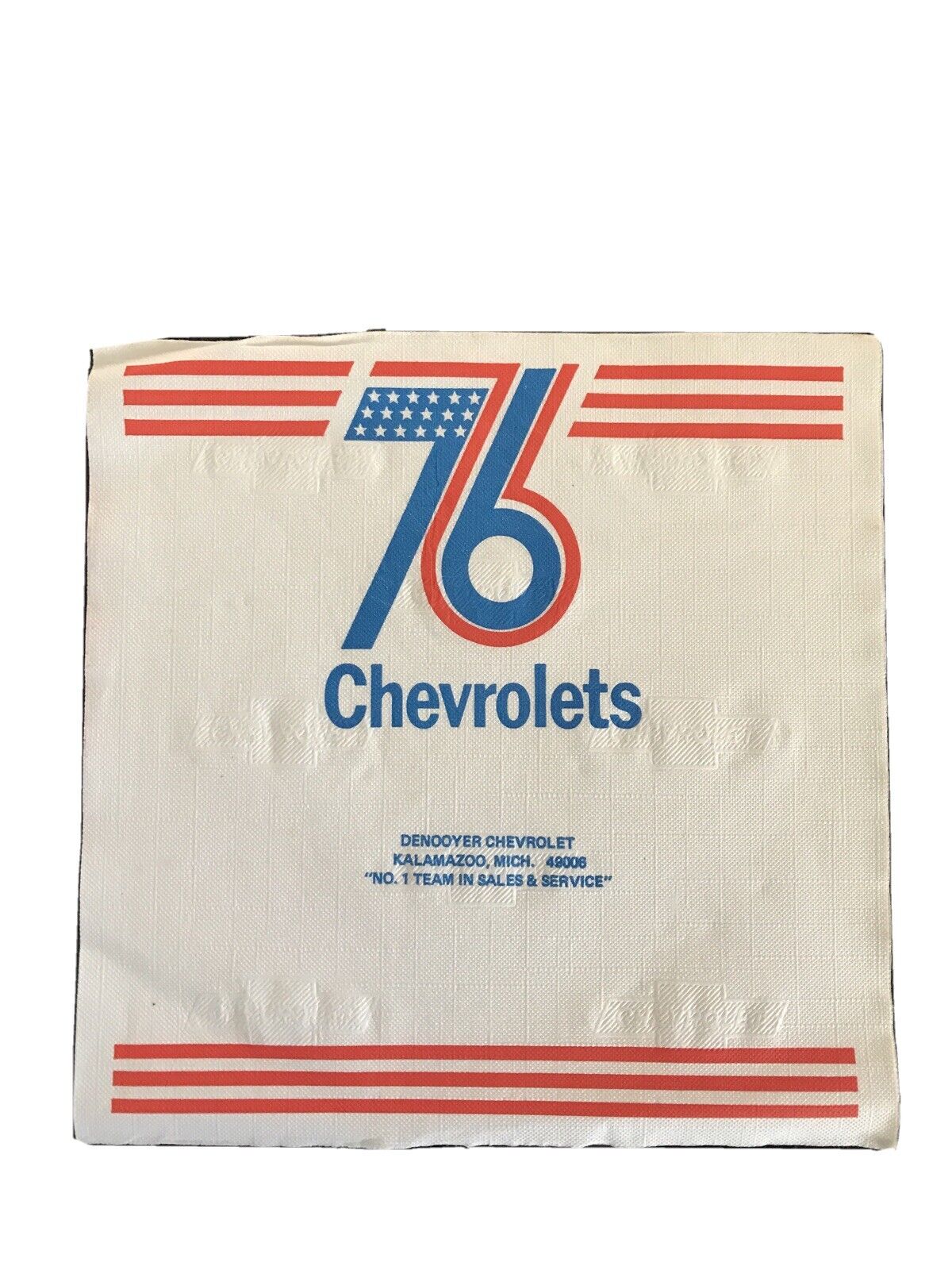 1976 Chevrolet Dealership Promotion Original Rare Napkin