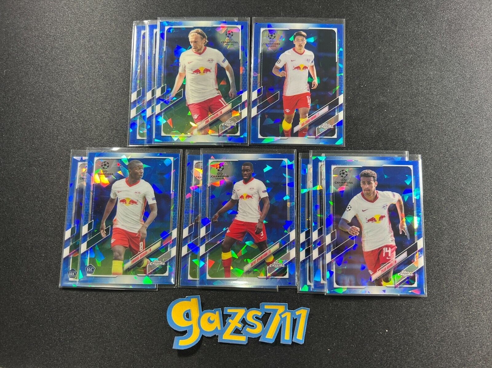 11 x RB Leipzig Topps Chrome Sapphire UCL Base LOT Rookie RC
