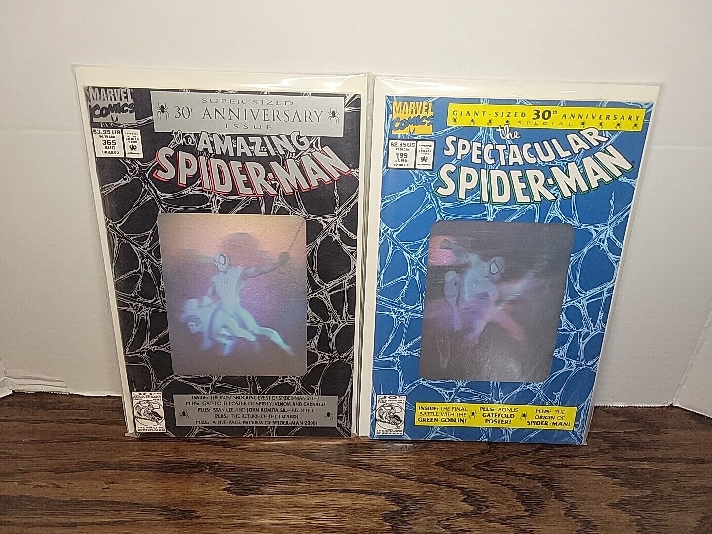 AMAZING SPIDERMAN 30th ANNIVERSARY MARVEL COMIC HOLOGRAM BLUE & BLACK COVER 1992